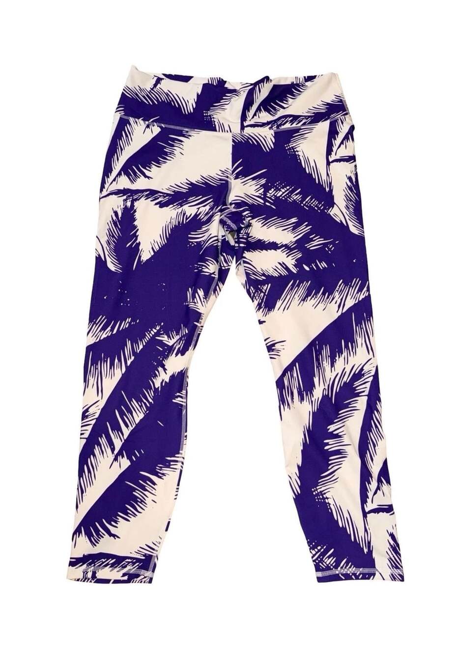 Fabletics PureLuxe High-Waisted Printed 7/8 Paradiso Leggings Purple White 1X